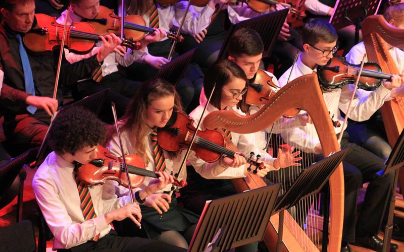 Friends’ School Lisburn students performing in a violin concert