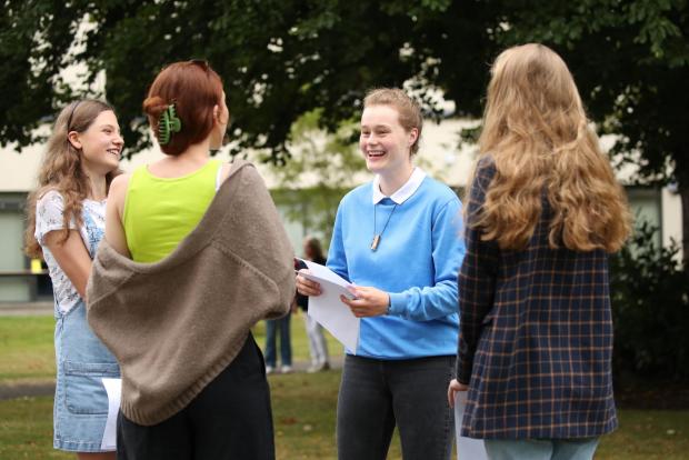 The Mount School girls celebrating their A Level results