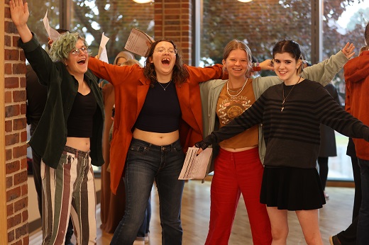 students celebrating 2022 GCSE success