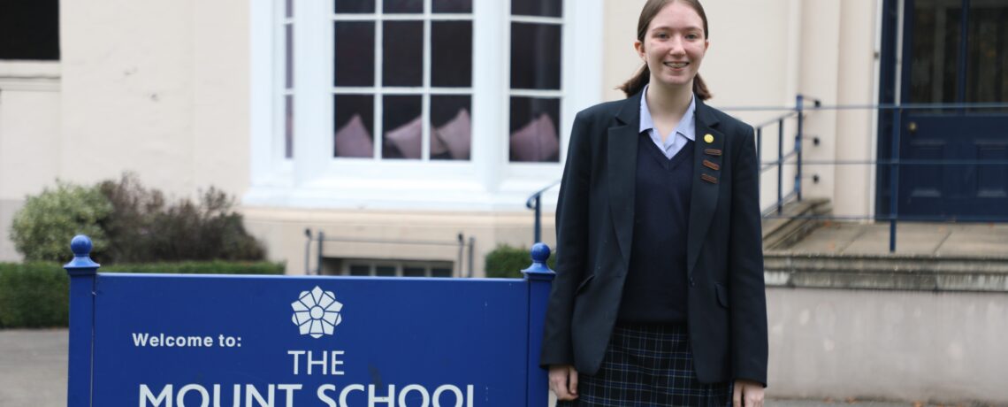 Izzy in Mount School uniform