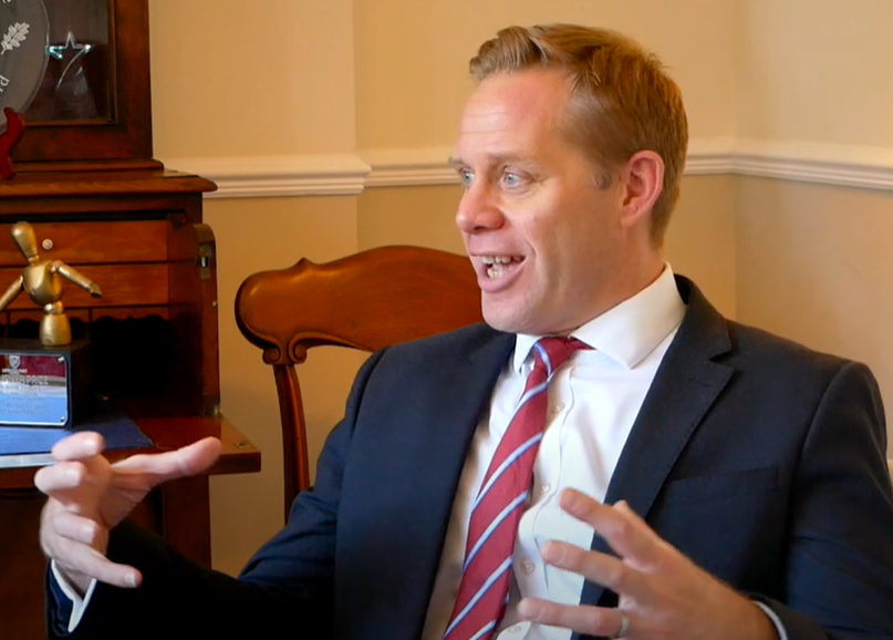 Luke Walters talking in an interview